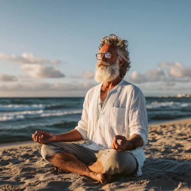 Група възрастни хора практикуват йога